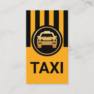 Carte De Visite Lignes de Taxi Jaune Noir Simple