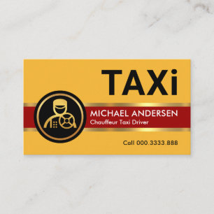 Carte De Visite Lignes d'or de Taxi Jaune conduisant
