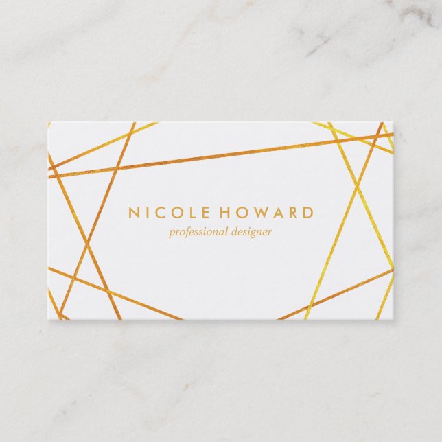 Carte De Visite Lignes Or Exquises (Devant)