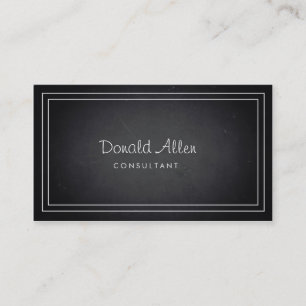 Carte De Visite Lignes professionnelles d'ardoise rétro Chalk Blac