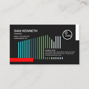 Carte De Visite Lignes structurelles à la maison colorées