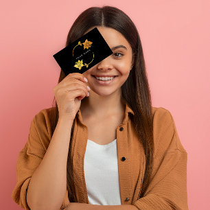 Carte De Visite Lila Cercles Golden Foil Black Vip