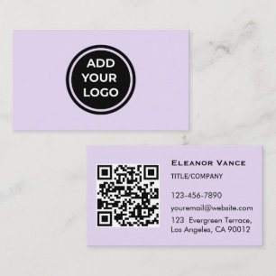 Carte de visite Lilac Ajoutez votre logo avec QR C