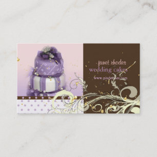 Carte De Visite Lilac/lavande/Gâteau au chocolat, boulangerie
