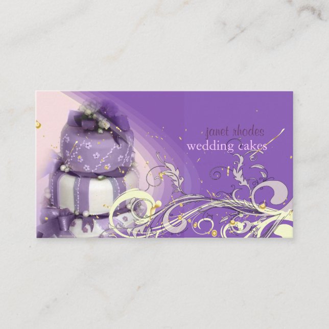Carte De Visite Lilac/lavande/Gâteau au chocolat, boulangerie (Devant)