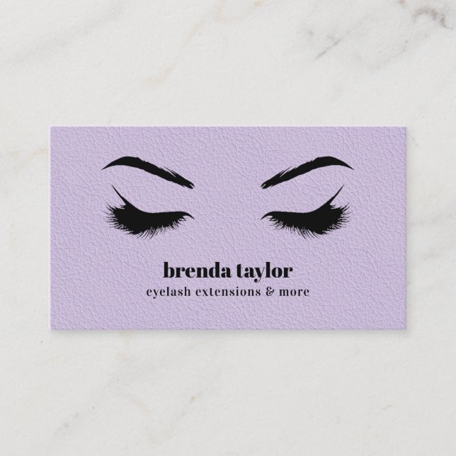 Carte De Visite LILAC LEATHER chic Eyelash Browbar professionnel (Devant)