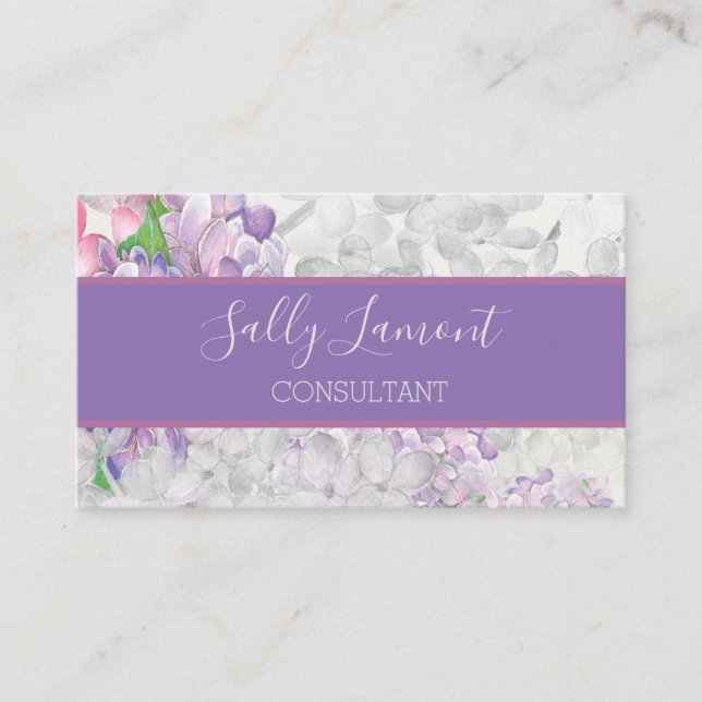 Carte De Visite Lilac Loveliness Floral Business (Devant)