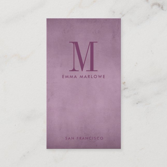 Carte De Visite Lilac monogramme minimal (Devant)
