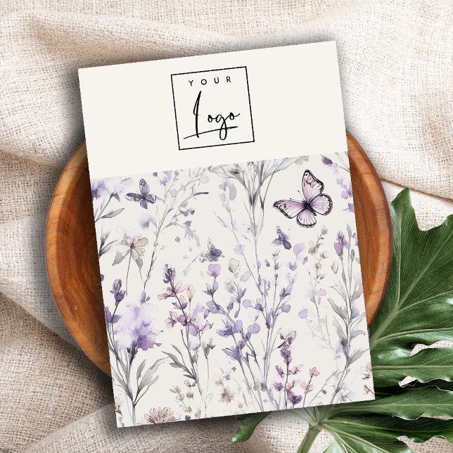 Carte De Visite Lilac Purple Floral Logo Vierge Porte-Bijoux (Créateur téléchargé)