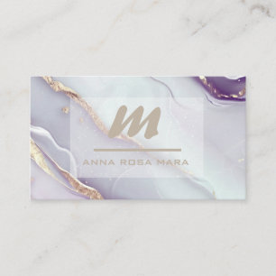 Carte De Visite *~* Lilac QR Marbre Glam Luxe Parties scintillant 
