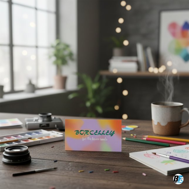 Carte De Visite Lilac violet coloré néon brillant gras joyeux (Créateur téléchargé)