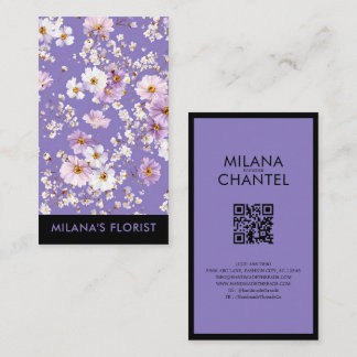 Carte De Visite Lilas Daisy Fleur Moderne Tendance Floriste