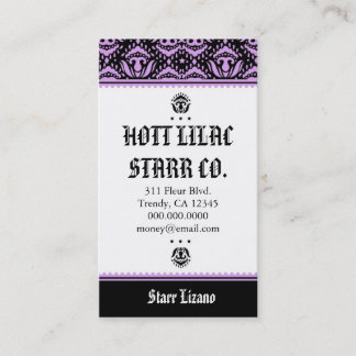CARTE DE VISITE LILAS DE STARR DE *HOTT DE ROCKIN