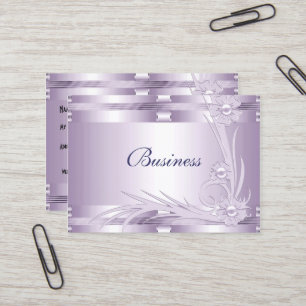 Carte de visite lilas mauve floral Art déco