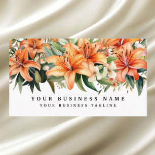 Carte De Visite Lillies de tigre Orange Lily Fleurs florales