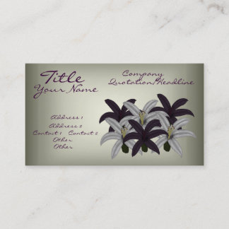 Carte De Visite Lillies violettes et blanches