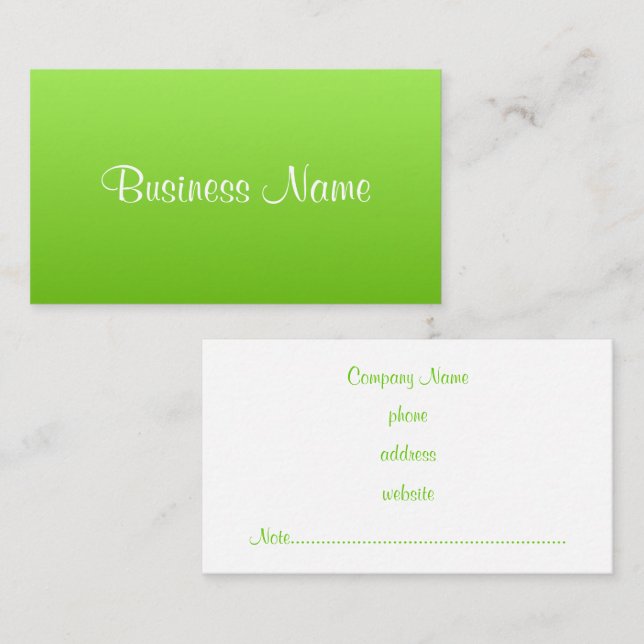 Carte de visite lime clair (Devant / Derrière)