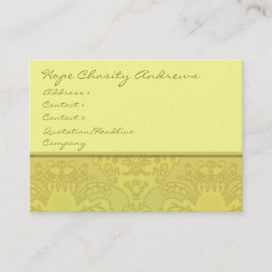 Carte De Visite Lime et or Damask Floral -