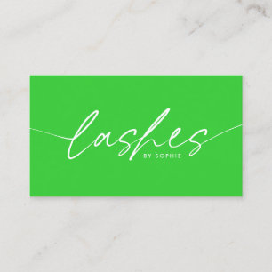 Carte De Visite Lime Green Eyelash Extensions Lashes