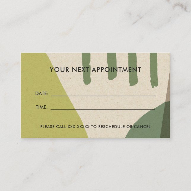 CARTE DE VISITE LIME GREEN MODERN KRAFT NOMINATION ART ABSTRAITE (Devant)