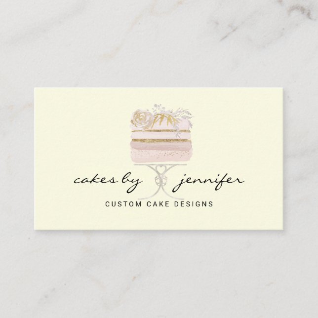 Carte De Visite Lime Jaune maison mariage gâteau gros boulangerie (Devant)