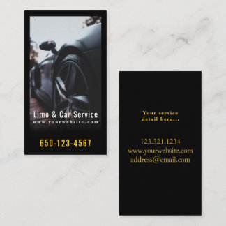 Carte De Visite Limo Service limousine minimal noir élégant