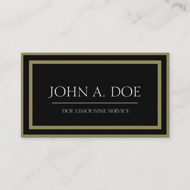 Carte De Visite Limousine Black/Antique Gold Bordure (Devant)