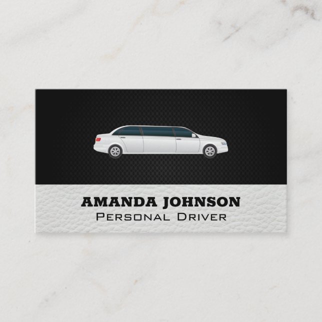 Carte De Visite Limousine blanche | Services de conduite (Devant)