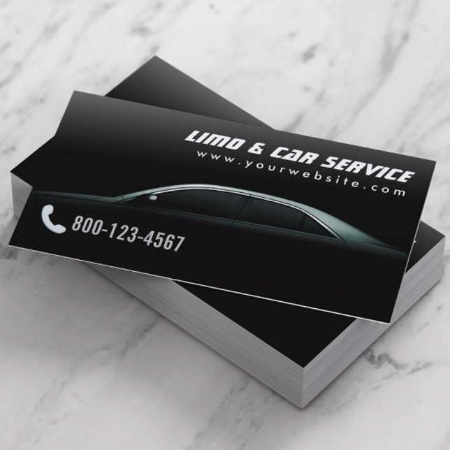 Carte De Visite Limousine foncée élégante Limousine Limo & Taxi Se (Créateur téléchargé)