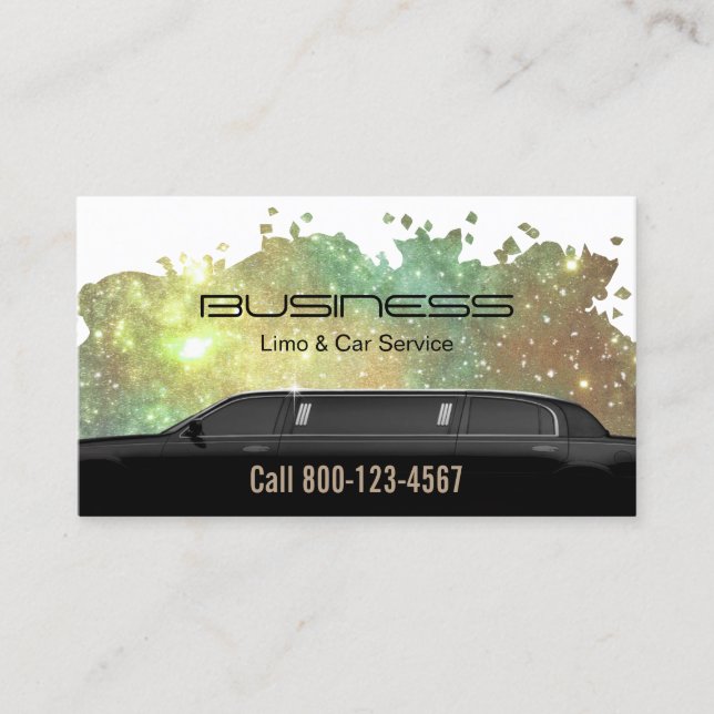Carte De Visite Limousine Limo et service de voiture Parties scint (Devant)