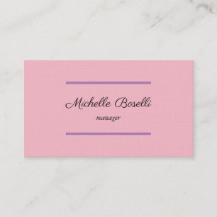 Carte De Visite Lin Feminine tendance Moderne Professionnel Plat