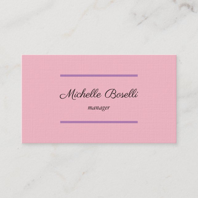 Carte De Visite Lin Feminine tendance Moderne Professionnel Plat (Devant)