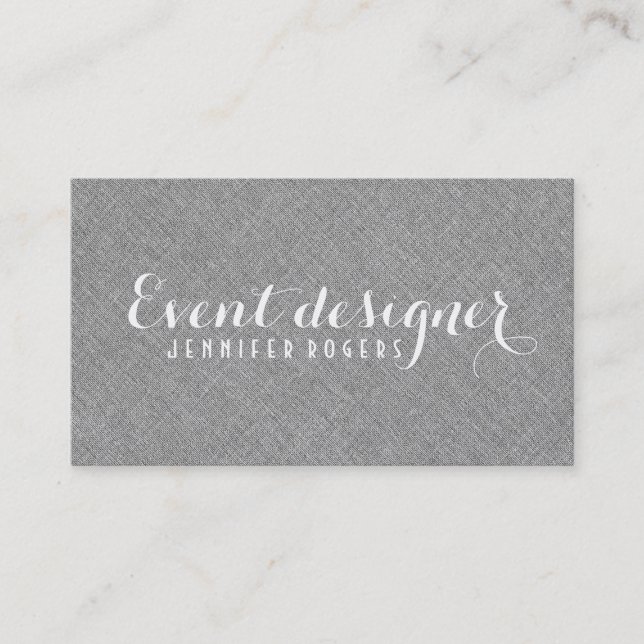 Carte De Visite Lin gris simple look (Devant)