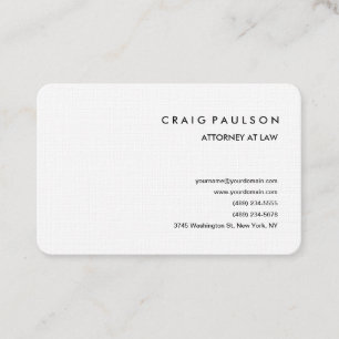 Carte De Visite Lin Moderne Élégant Plain Professionnel Minimalist