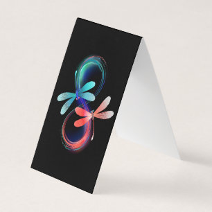 Carte De Visite L'infini avec des libellules lumineuses