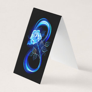 Carte De Visite L'infini lumineux avec une rose bleue