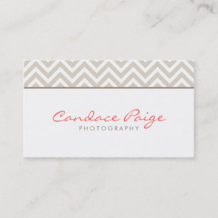 Carte De Visite Linge Beige moderne Chevron Stripes