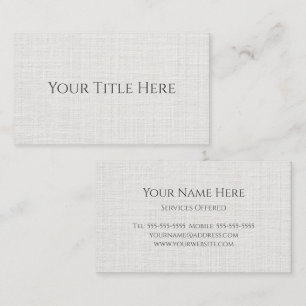 Carte De Visite Linge blanc simple classique moderne