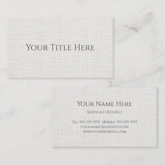 Carte De Visite Linge blanc simple classique moderne