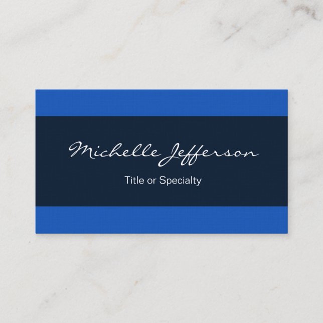 Carte De Visite Linge Bleu Lined Contemporain tendance Professionn (Devant)
