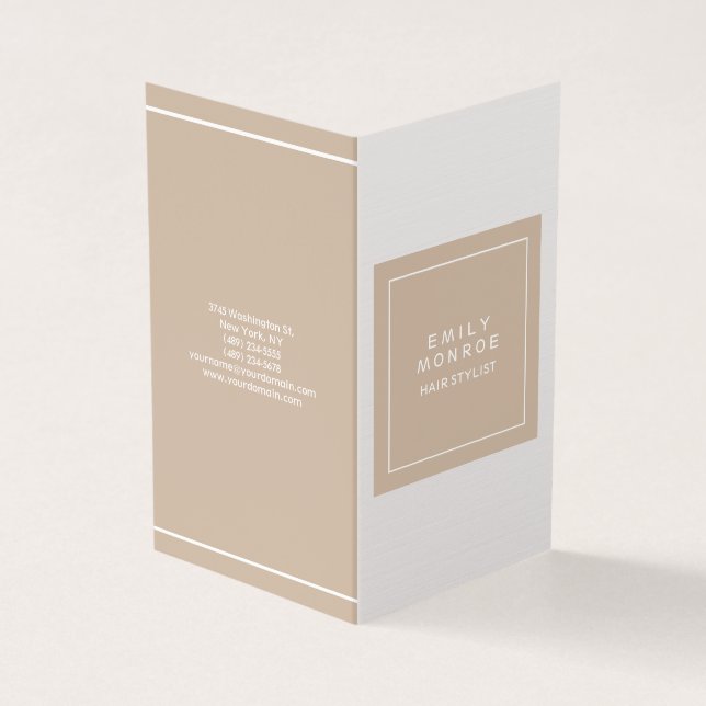 Carte De Visite Linge de luxe Plain moderne minimaliste (Extérieur)