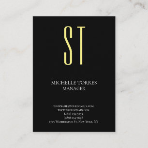 Carte De Visite Linge de monogramme professionnel simple et modern