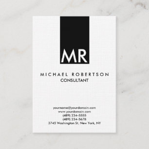 Carte De Visite Linge de qualité spécial monogramme unique clair