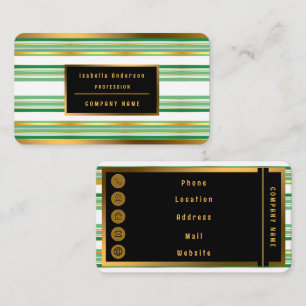 Carte De Visite Linge Luxe Populaire Green Gold Texture Collection