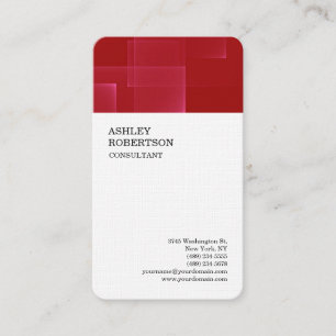 Carte De Visite Linge Luxe Rouge Blanc Professionnel Minimaliste