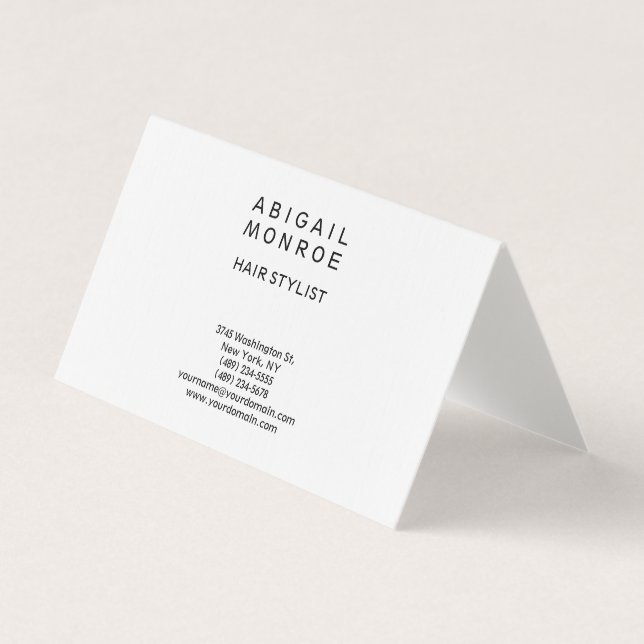 Carte De Visite Linge moderne minimaliste professionnel blanc clai (Devant)