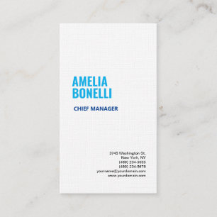 Carte De Visite Linge Moderne Minimaliste Professionnel Bleu Blanc