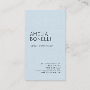 Carte De Visite Linge Moderne Minimaliste Professionnel Bleu clair