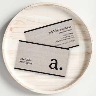 Carte De Visite Linge moderne professionnel look Monogramme initia