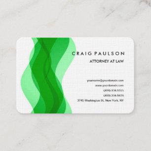 Carte De Visite Linge moderne vert blanc professionnel minimaliste